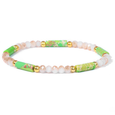 Modernas sieviešu krelles rokassprādzes Dabīga kristāla akmens rokassprādze Taisnstūris mazas krelles rokassprādzes sieviešu dziednieciskas elegantas rotaslietas 3x4mm