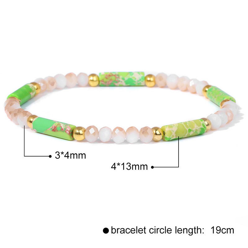 Modernas sieviešu krelles rokassprādzes Dabīga kristāla akmens rokassprādze Taisnstūris mazas krelles rokassprādzes sieviešu dziednieciskas elegantas rotaslietas 3x4mm