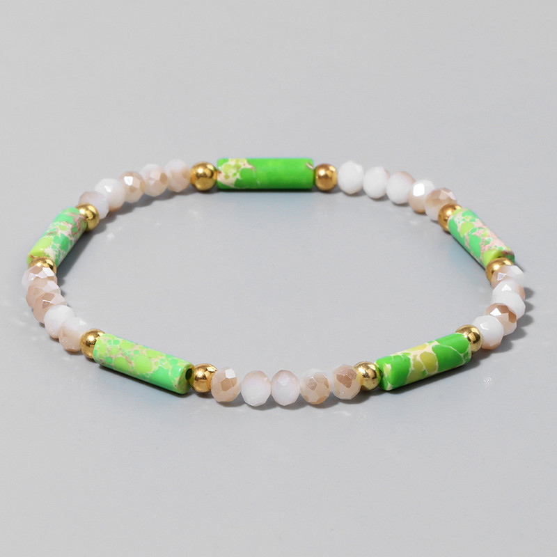 Modernas sieviešu krelles rokassprādzes Dabīga kristāla akmens rokassprādze Taisnstūris mazas krelles rokassprādzes sieviešu dziednieciskas elegantas rotaslietas 3x4mm