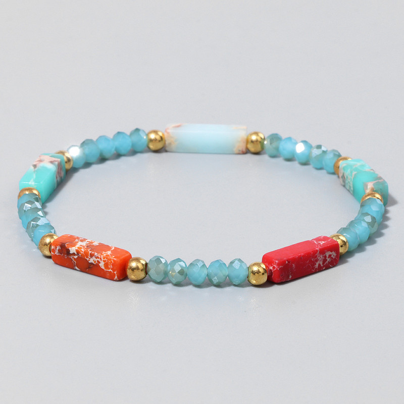 Modernas sieviešu krelles rokassprādzes Dabīga kristāla akmens rokassprādze Taisnstūris mazas krelles rokassprādzes sieviešu dziednieciskas elegantas rotaslietas 3x4mm