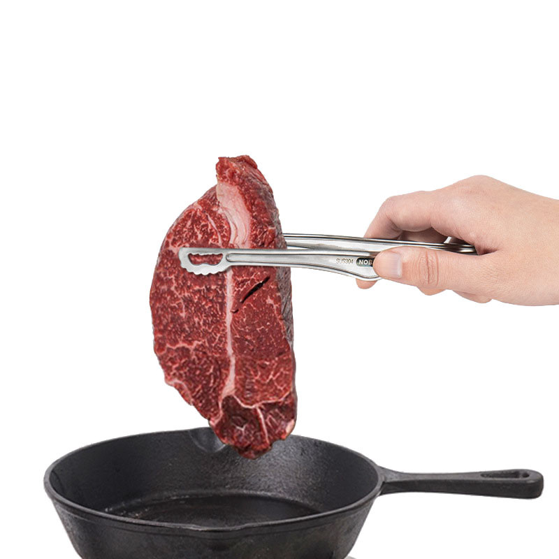 Nerūsējošā tērauda mini bārbekjū saspraude Īpaši viegla āra ēdiena gatavošanai ēdiena saspraude kempinga galda piederumi pikniks BBQ gaļas grauzdiņa knaibles Pincete