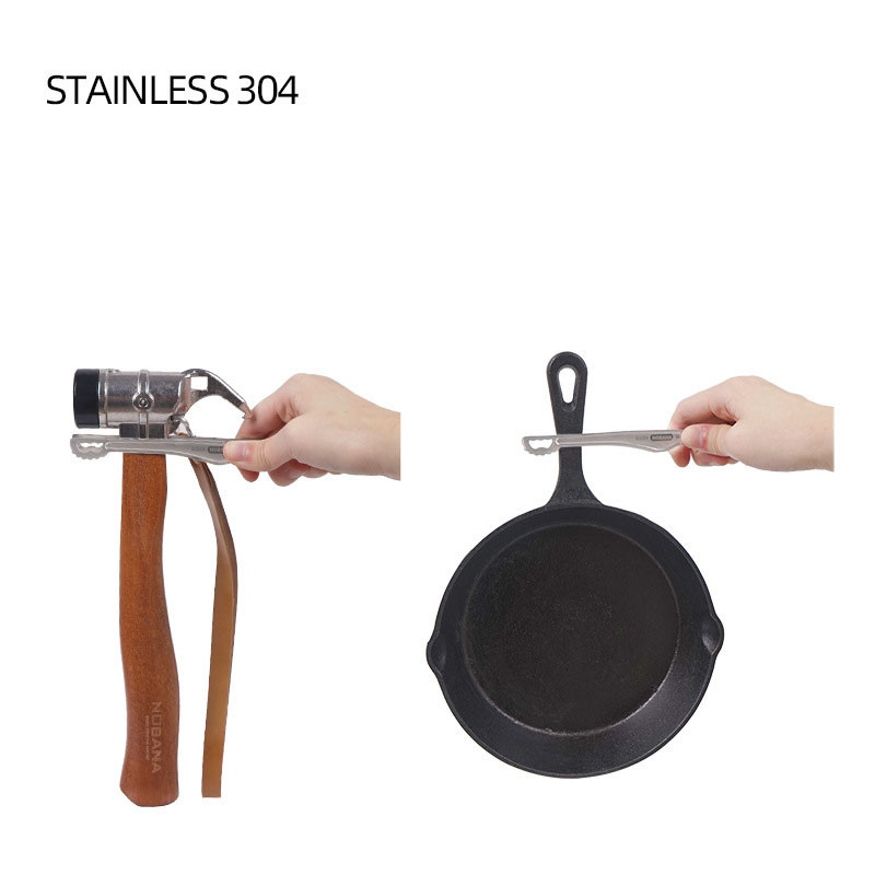 Nerūsējošā tērauda mini bārbekjū saspraude Īpaši viegla āra ēdiena gatavošanai ēdiena saspraude kempinga galda piederumi pikniks BBQ gaļas grauzdiņa knaibles Pincete