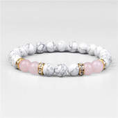 Šarms Rokassprādze Dabīgais Akmens Balts Havlīta Kvarca Pērlītes Rokassprādze Zaļa Agata Pērlītēm Enerģija Joga Rokassprādze Rotaslietas Dāvanas