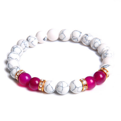 Šarms Rokassprādze Dabīgais Akmens Balts Havlīta Kvarca Pērlītes Rokassprādze Zaļa Agata Pērlītēm Enerģija Joga Rokassprādze Rotaslietas Dāvanas