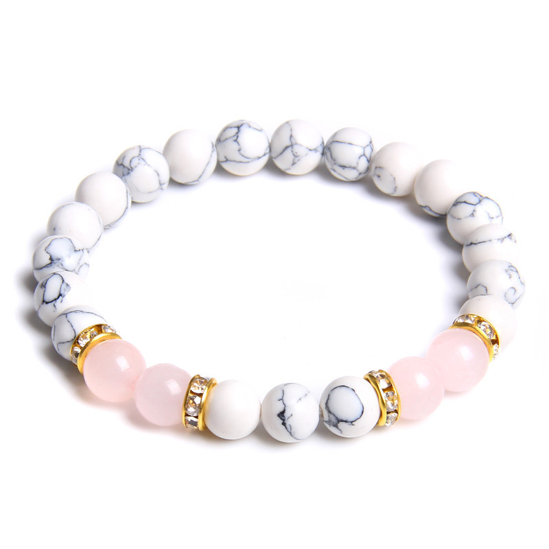 Šarms Rokassprādze Dabīgais Akmens Balts Havlīta Kvarca Pērlītes Rokassprādze Zaļa Agata Pērlītēm Enerģija Joga Rokassprādze Rotaslietas Dāvanas