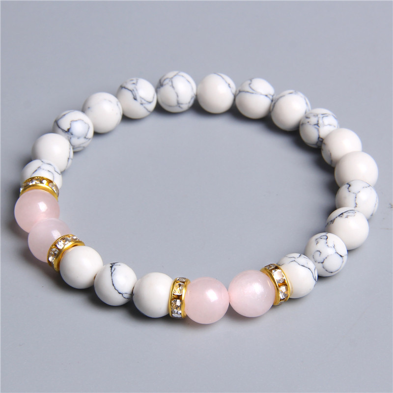 Šarms Rokassprādze Dabīgais Akmens Balts Havlīta Kvarca Pērlītes Rokassprādze Zaļa Agata Pērlītēm Enerģija Joga Rokassprādze Rotaslietas Dāvanas