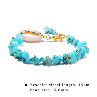 Neregulāra šķembu akmens rokassprādze Dabīgā apvalka akmens kulons rokassprādze Akvamarīni Kvarca rokassprādzes Vīrieši Sieviešu pludmales stila rotaslietas