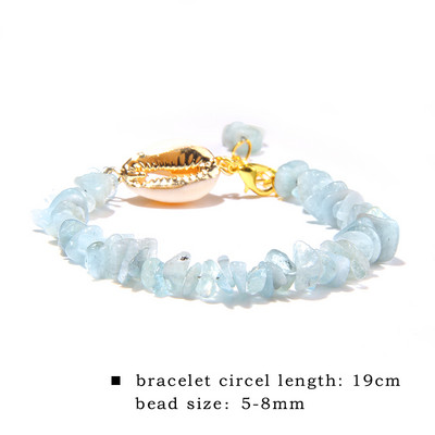 Neregulāra šķembu akmens rokassprādze Dabīgā apvalka akmens kulons rokassprādze Akvamarīni Kvarca rokassprādzes Vīrieši Sieviešu pludmales stila rotaslietas