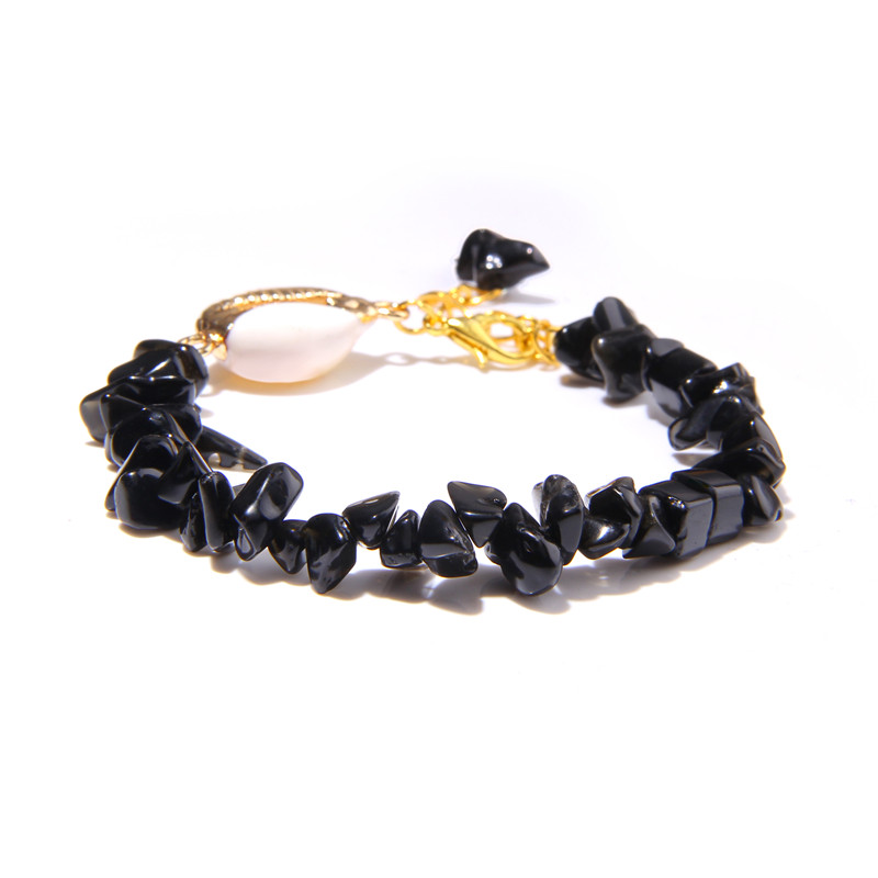 Neregulāra šķembu akmens rokassprādze Dabīgā apvalka akmens kulons rokassprādze Akvamarīni Kvarca rokassprādzes Vīrieši Sieviešu pludmales stila rotaslietas