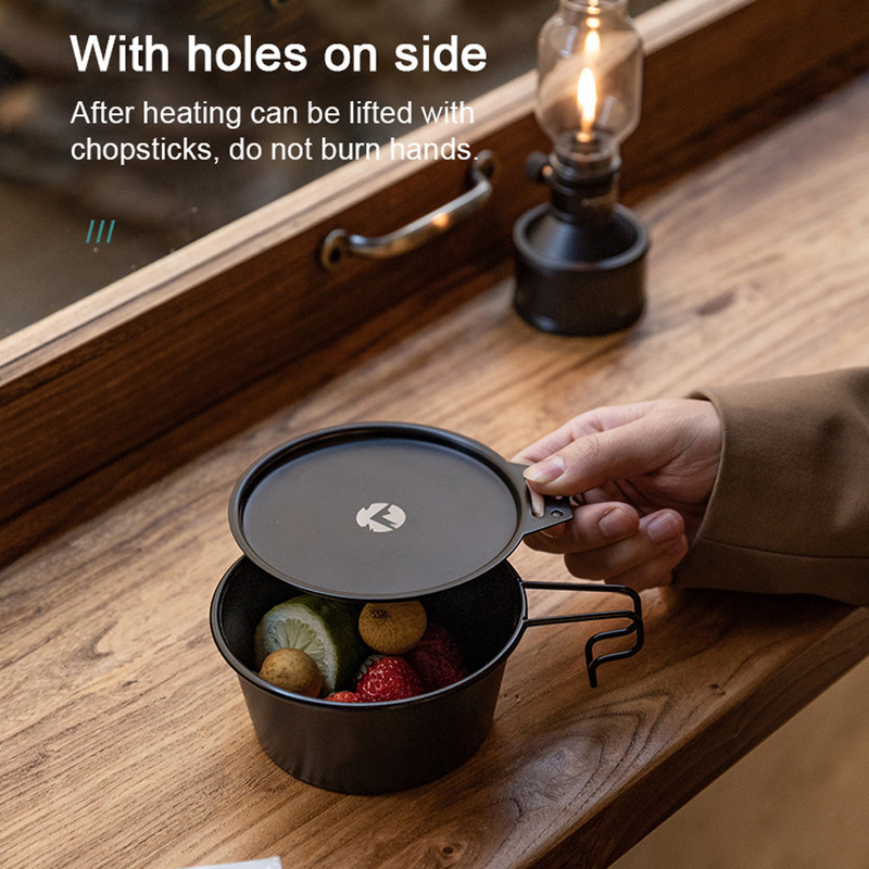 Nerūsējošā tērauda titāna pārklājums Sierra bļodas vāks galda apģērba šķīvji Vienkārša uzglabāšana āra kempings vakariņas Sierra bļodas aksesuārs