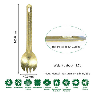 Titaanist lauanõud Pika varrega lusikas bakteriostaatilised söögiriistad ülikerged välikämpingud matkapiknik Titanium Spork