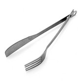 Noņemams griezējs un dakšas Pārnēsājams brīvdabas kempings piknikam grilējamie galda piederumi Daudzfunkcionāls titāna griezēju un dakšu komplekts