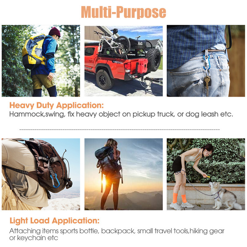 10 komada mini karabinera u obliku ribe, kopča za privjesak u nasumičnoj boji, kopča, opruga, karabiner, kopča za ključeve, privjesci, alat za kampiranje na otvorenom