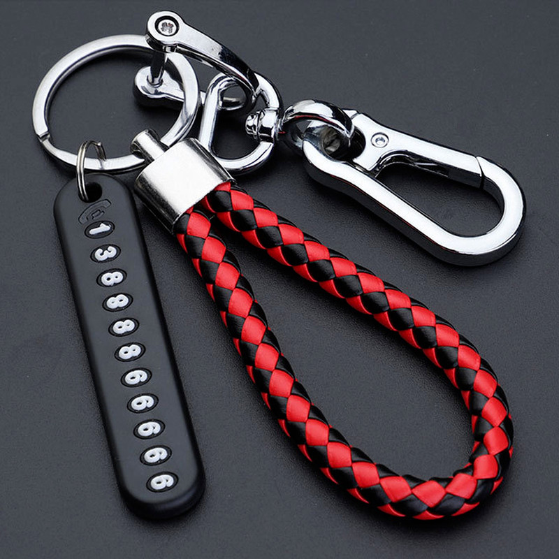 Pretpazaudēts automašīnas atslēgu piekariņš Tālruņa numura karte atslēgu piekariņš Ādas pinuma virve Automašīnas atslēgu piekariņu turētājs āra kāpšanas piederumi