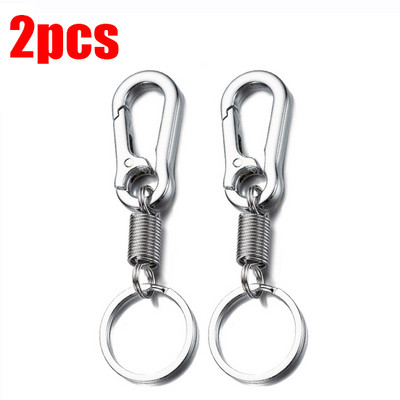 2gab Pavasara atslēgu piekariņi Auto atslēgu piekariņš kāpšanas āķis Vienkāršs spēcīgas karabīnes formas atslēgu piekariņš aksesuārs Metāla vintage kempinga atslēgu piekariņš