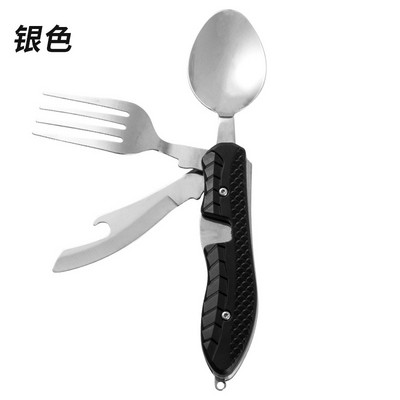 4 u 1 pribor za putovanje, rastavljanje pribora za jelo, vilica za piknik, žlica, set rezača, vanjski sklopivi pribor za jelo, kampiranje, planinarenje, alat za preživljavanje