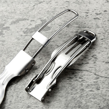 3 τεμ. Φορητό επαναχρησιμοποιήσιμο σετ μαχαιροπήρουνων για κάμπινγκ εξωτερικού χώρου από ανοξείδωτο ατσάλι Μαχαίρι κουταλιού πιρούνι