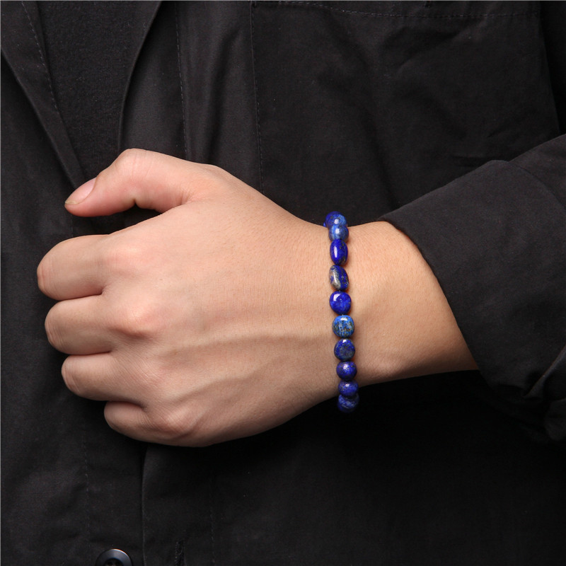 Dabīgā akmens krelles rokassprādze Vienkārša neregulāra ametists lapis lazuli Tīģera acu krelles laimīgas rokassprādze sievietēm vīriešiem, jogas rotaslietas