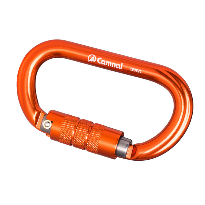 25KN Didelės apkrovos karabinas Sraigtiniai vartai Karabinas Laipiojimas uolomis pastoliai Arborist Caving Descending