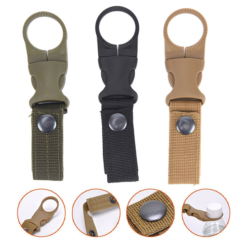 Juostelės kuprinės sagtys karabinai Pritvirtinkite vandens butelių pakabos laikiklį Lauko stovyklavimo žygiams laipiojimo priedai