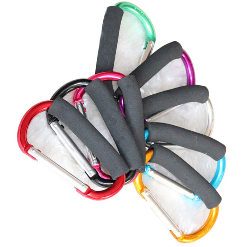 Itin didelio dydžio karabinas, didelis D mygtukas, kempinė, rankena, sagtis D formos žiedo formos aliuminio lydinio kempinė Pirkinių kabliukas Atsitiktinė spalva