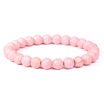Βραχιόλι 8 χιλιοστών από φυσική ροζ πέτρα Χειροποίητο κρύσταλλο χαλαζία βραχιόλια βραχιόλια Yoga Balance Energy βραχιόλι για γυναίκες Δώρο κοσμήματα για κορίτσια