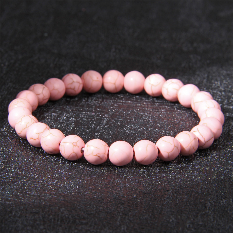 Narukvica od prirodnog ružičastog kamena od 8 mm Ručno izrađene kvarcne kristalne perle Narukvice Yoga Balance Energy Narukvica za žene Djevojka Nakit Poklon