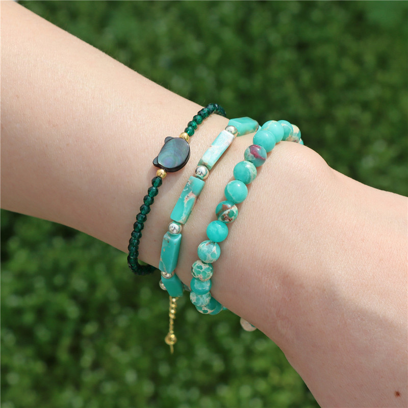 Roku darbs Shell Cat Charm Rokassprādze Pelēks Dabīgais Akmens Lapis Lazuli Tiger Eye Krelles Rokassprādze Jauki Rotaslietas Dāvanas Sievietēm Vīriešiem