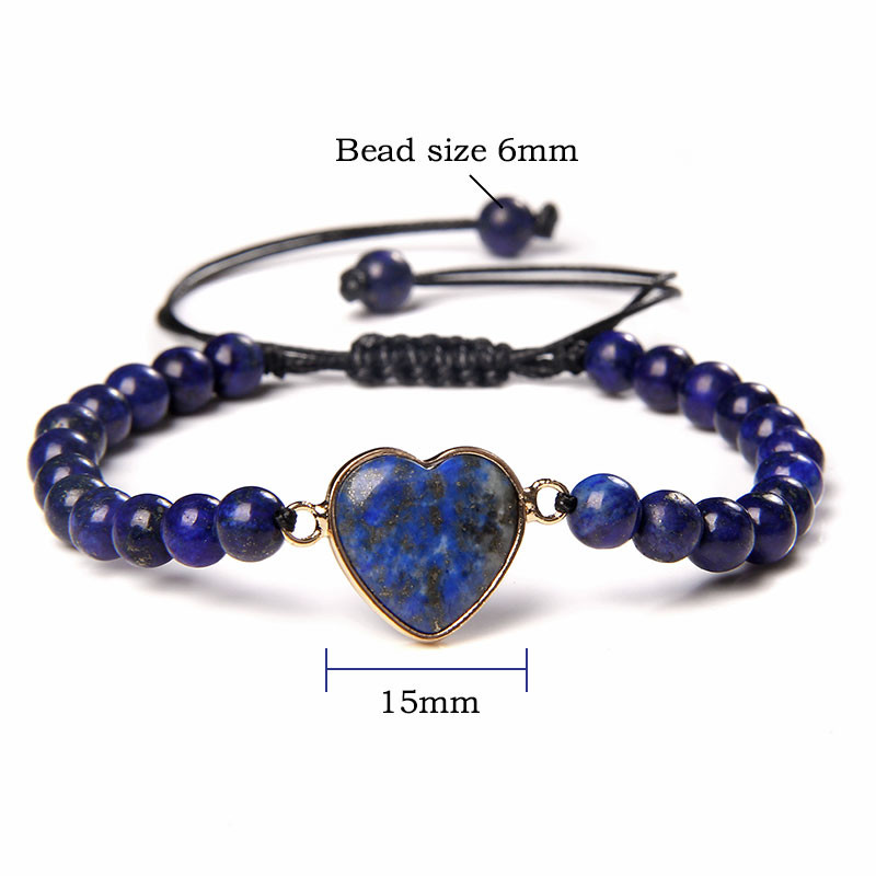 Modes sirds kulonu rokassprādze Dabīgais akmens krelles Rokassprādze Regulējama Virve Rokassprādzes Vīrieši Sievietes Mīl Rotaslietas Draudzenes Dāvana