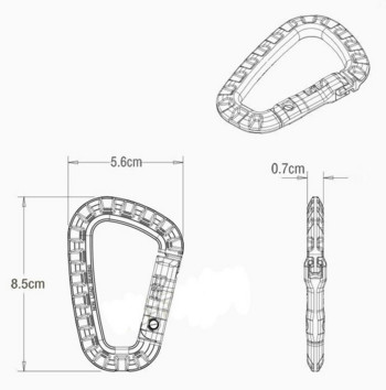 Outdoor EDC Gear Muti Tool Tac Link Keychain Snap Hook D-Ring Buckle Carabiner Clip Clip Туристически аксесоари Къмпинг оборудване