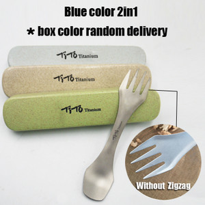 TiTo Outdoor Camping Picnic titāna Karote Galda trauki titāna Dakšu kastes iepakojums Īpaši viegls tīrs titāns Spork dāvanai