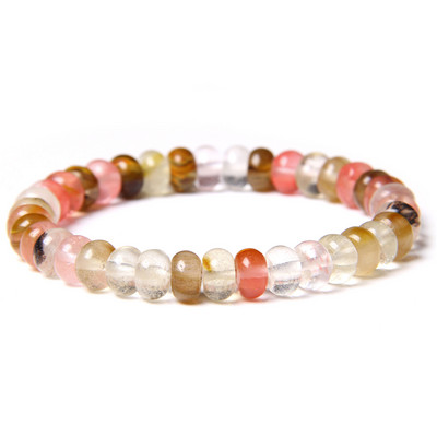 Βραχιόλι από Φυσική Πέτρα Tiger Eye Agates Βραχιόλι Στρογγυλό Άβακας Amethysts Quartz Crystal Beads για Γυναικεία Ανδρικά Ενεργειακά κοσμήματα 5x8mm