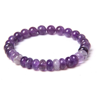 Βραχιόλι από Φυσική Πέτρα Tiger Eye Agates Βραχιόλι Στρογγυλό Άβακας Amethysts Quartz Crystal Beads για Γυναικεία Ανδρικά Ενεργειακά κοσμήματα 5x8mm
