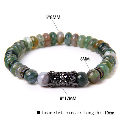 Βραχιόλι από Φυσική Πέτρα Tiger Eye Agates Βραχιόλι Στρογγυλό Άβακας Amethysts Quartz Crystal Beads για Γυναικεία Ανδρικά Ενεργειακά κοσμήματα 5x8mm