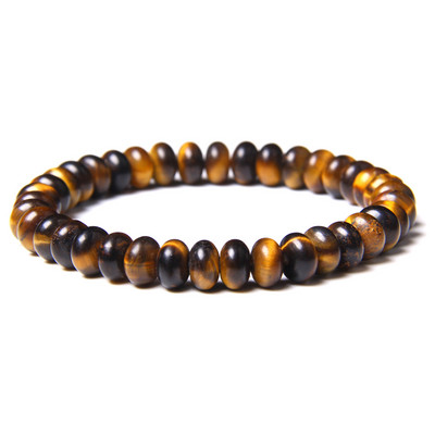 Βραχιόλι από Φυσική Πέτρα Tiger Eye Agates Βραχιόλι Στρογγυλό Άβακας Amethysts Quartz Crystal Beads για Γυναικεία Ανδρικά Ενεργειακά κοσμήματα 5x8mm