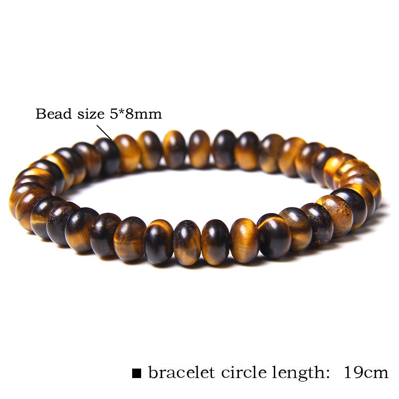 Βραχιόλι από Φυσική Πέτρα Tiger Eye Agates Βραχιόλι Στρογγυλό Άβακας Amethysts Quartz Crystal Beads για Γυναικεία Ανδρικά Ενεργειακά κοσμήματα 5x8mm