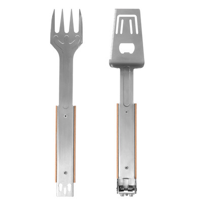 Clemă pentru gătit în aer liber Spatulă și furculițe detașabile Clese pentru alimente din oțel inoxidabil Clemă pentru friptură pentru grătar Accesorii pentru vase de gătit de călătorie