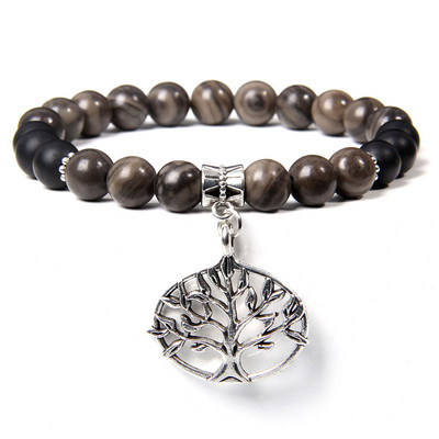 Dabīgais akmens Dzīvības koks Šarms Rokassprādze Roku darbs Shoushan Akmens Agates Kvarca Pērlītes Rokassprādzes Vīriešu Sievietēm Bohēmijas jogas rotaslietas