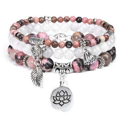 Dabīgais akmens Dzīvības koks Šarms Rokassprādze Roku darbs Shoushan Akmens Agates Kvarca Pērlītes Rokassprādzes Vīriešu Sievietēm Bohēmijas jogas rotaslietas