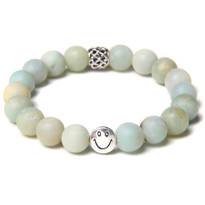 10 mm matēta dabīga rozā zebra akmens rokassprādze sieviešu modes, smaida šarmu rokassprādzes Lucky Energy dziedinošā rokassprādze Homme rotaslietām