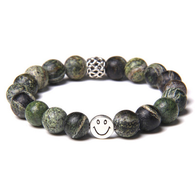 10 mm matēta dabīga rozā zebra akmens rokassprādze sieviešu modes, smaida šarmu rokassprādzes Lucky Energy dziedinošā rokassprādze Homme rotaslietām