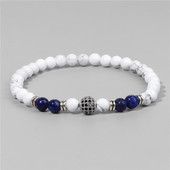 Dabīgā akmens krelles rokassprādzes apaļas lodīšu kulonu rokassprādzes Lapis Lazuli krelles rokassprādzes vīriešiem sievietēm šarms jogas rotaslietas dāvana