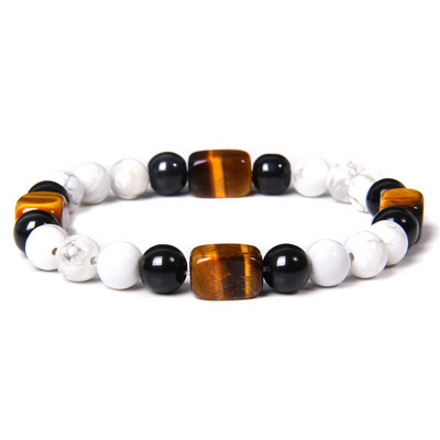 Dabīgā akmens krelles rokassprādzes apaļas lodīšu kulonu rokassprādzes Lapis Lazuli krelles rokassprādzes vīriešiem sievietēm šarms jogas rotaslietas dāvana