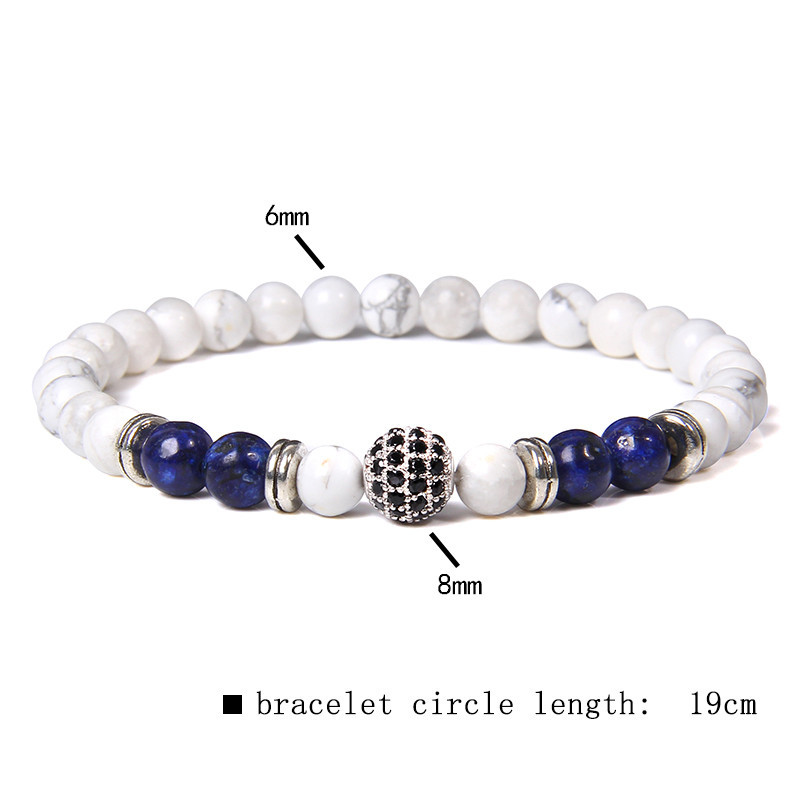 Dabīgā akmens krelles rokassprādzes apaļas lodīšu kulonu rokassprādzes Lapis Lazuli krelles rokassprādzes vīriešiem sievietēm šarms jogas rotaslietas dāvana