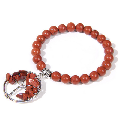 Chakra Natūralaus akmens apyrankė Gyvybės medžio pakabukas Apyrankė 8mm kvarco karoliukai Apyrankės vyrams Moterims Puiki gydomoji energija papuošalai