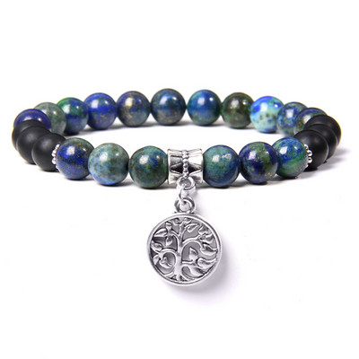 Chakra Natūralaus akmens apyrankė Gyvybės medžio pakabukas Apyrankė 8mm kvarco karoliukai Apyrankės vyrams Moterims Puiki gydomoji energija papuošalai