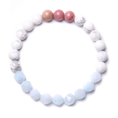 Sieviešu neregulāras krelles rokassprādze Dabīgais akmens šarms Barsprādze Akvamarīns Ahāts Kvarca Rokassprādzes Sieviešu Joga Lucky Rotaslietas 8mm