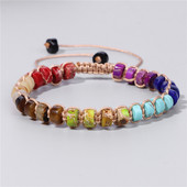 Krāsainas krelles Rokassprādze Dabīgais Akmens Šarms Rokassprādze Kvarca Ahāts Čakra Rokassprādzes Vīriešiem Sieviešu Joga Veselība Rotaslietas