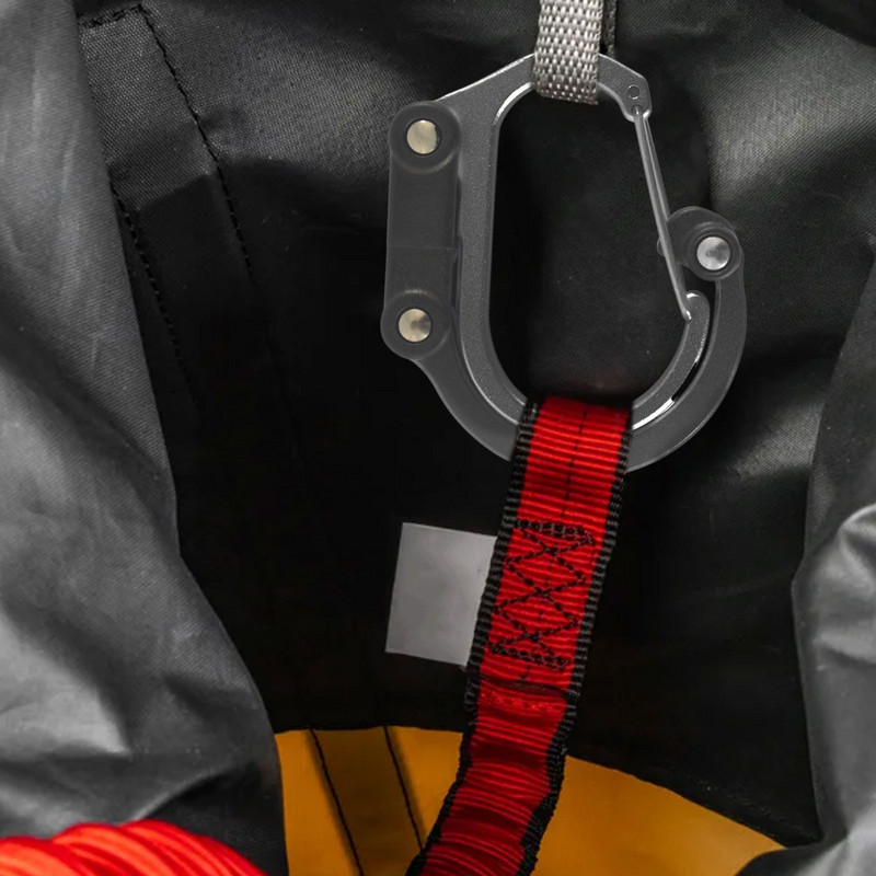 Lauko karabino karabino hibridinė pavarų spaustukas su guminiais sulankstomais kabliais Daugiafunkcinis hibridinis pavarų spaustukas karabininis kempingas