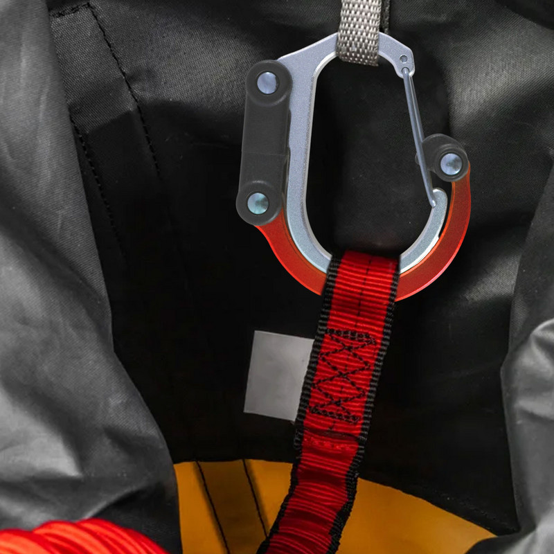 Lauko karabino karabino hibridinė pavarų spaustukas su guminiais sulankstomais kabliais Daugiafunkcinis hibridinis pavarų spaustukas karabininis kempingas